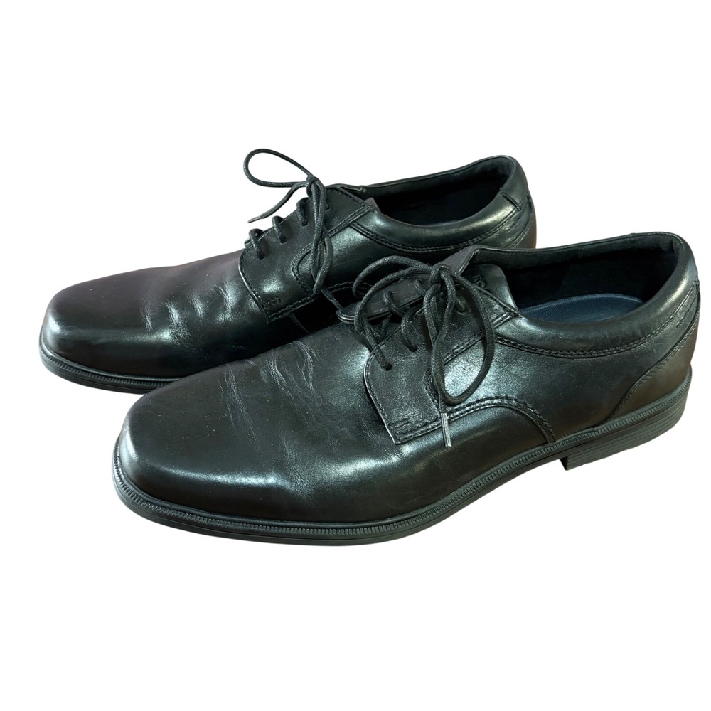 Rockport truTECH Oxfords Mens 12 Black Excellent‎ Leather Dress Shoes CI3077